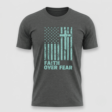 Load image into Gallery viewer, Faith Over Fear Christian Flag T-Shirt