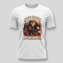 Load image into Gallery viewer, Doing Spooky Dad Shit , Leaf Me Alone Halloween Tee