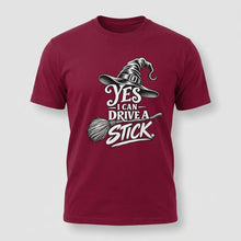 Load image into Gallery viewer, Yes, I Can Drive a Stick Halloween Tee