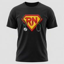 Load image into Gallery viewer, RN Superhero Registered Nurse Graphic T-Shirt