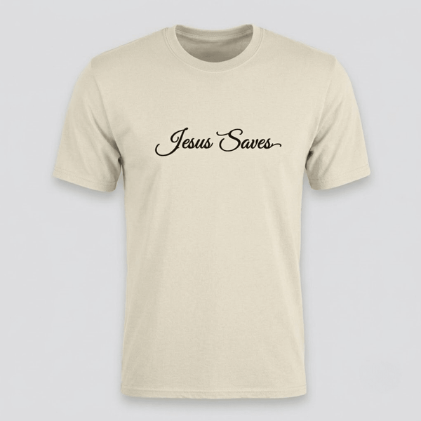 Jesus Saves Christian Script T-Shirt