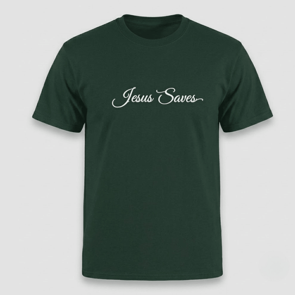 Jesus Saves Christian Script T-Shirt