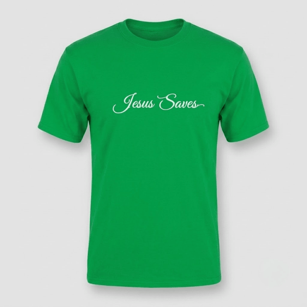 Jesus Saves Christian Script T-Shirt