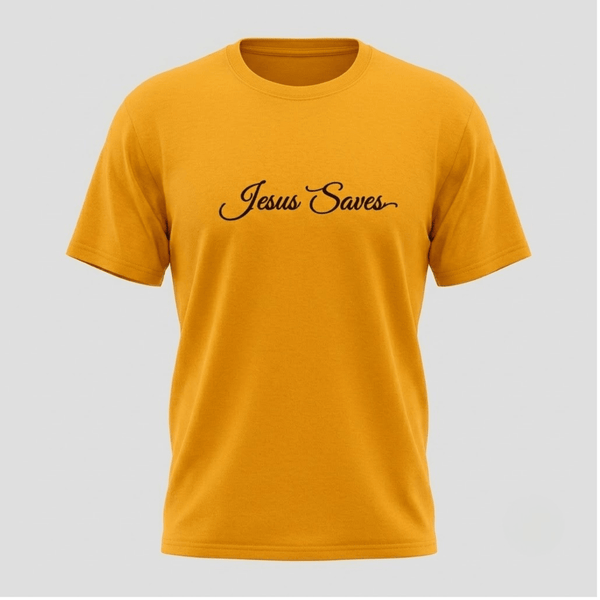 Jesus Saves Christian Script T-Shirt