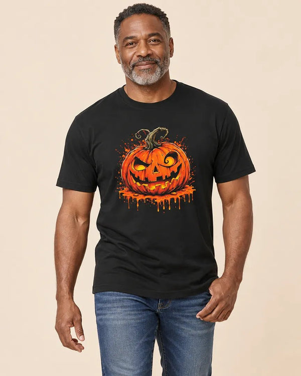 Creepy Dripping Pumpkin Halloween Graphic Tee