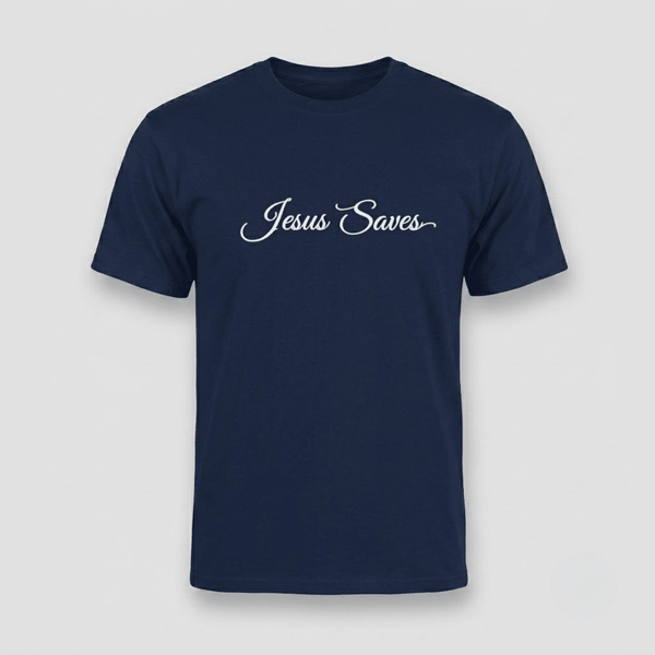 Jesus Saves Christian Script T-Shirt