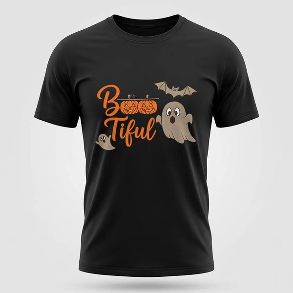 Boo-Tiful Ghost Pumpkin Halloween Graphic Tee