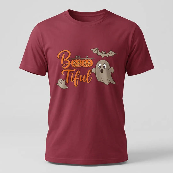 Boo-Tiful Ghost Pumpkin Halloween Graphic Tee