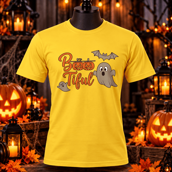 Boo-Tiful Ghost Pumpkin Halloween Graphic Tee