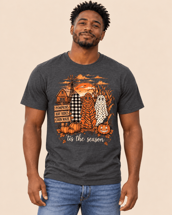 ’Tis the Season Halloween Ghost Farm Tee
