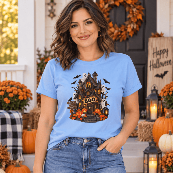 BOO Haunted House Halloween Tee