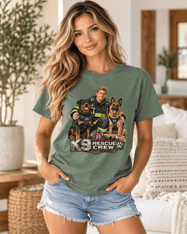 K9 Rescue Crew Firefighter T-Shirt