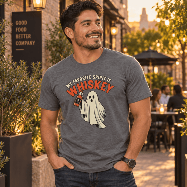 My Favorite Spirit Is Whiskey Funny Halloween Graphic Tee