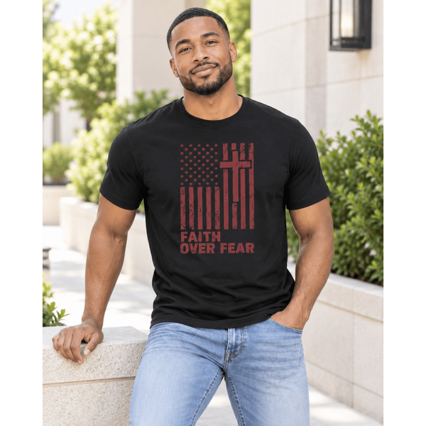 Faith Over Fear Christian Flag T-Shirt