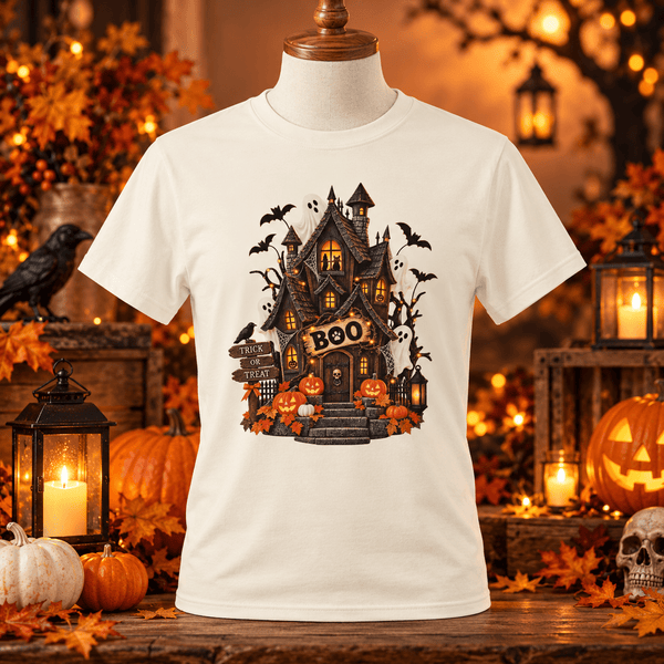 BOO Haunted House Halloween Tee