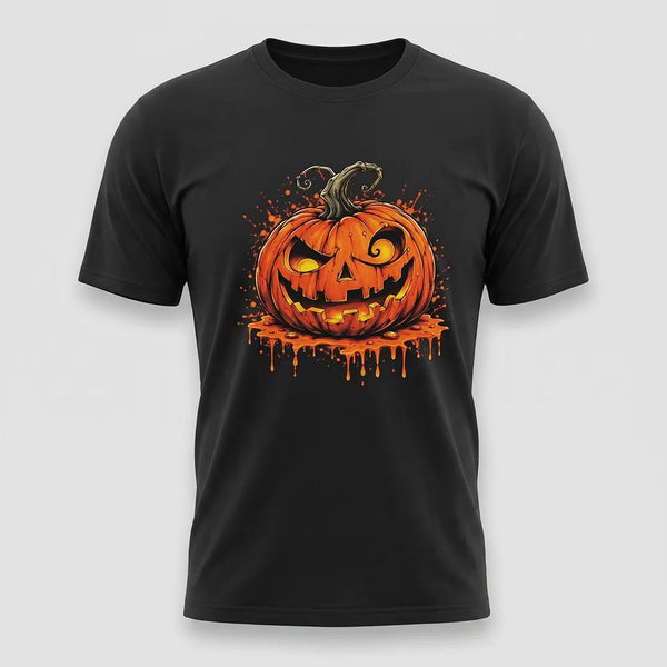Creepy Dripping Pumpkin Halloween Graphic Tee