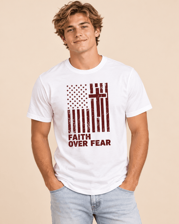 Faith Over Fear Christian Flag T-Shirt