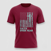 Load image into Gallery viewer, Faith Over Fear Christian Flag T-Shirt
