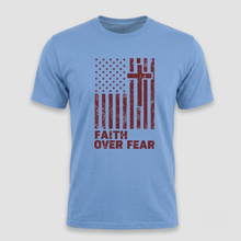 Load image into Gallery viewer, Faith Over Fear Christian Flag T-Shirt

