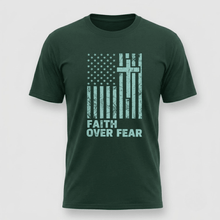 Load image into Gallery viewer, Faith Over Fear Christian Flag T-Shirt
