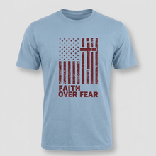 Load image into Gallery viewer, Faith Over Fear Christian Flag T-Shirt
