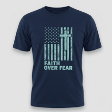 Load image into Gallery viewer, Faith Over Fear Christian Flag T-Shirt
