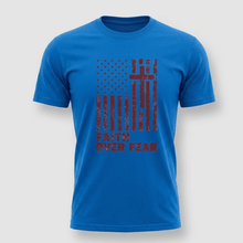 Load image into Gallery viewer, Faith Over Fear Christian Flag T-Shirt
