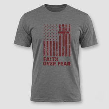 Load image into Gallery viewer, Faith Over Fear Christian Flag T-Shirt
