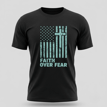Load image into Gallery viewer, Faith Over Fear Christian Flag T-Shirt
