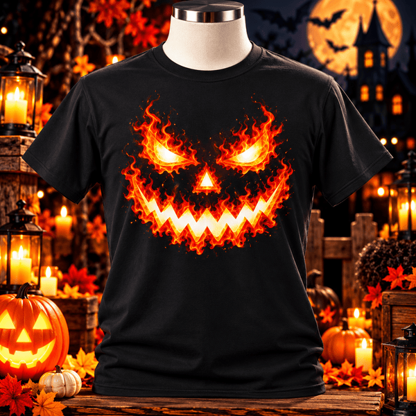 Flaming Jack-O’-Lantern Halloween Graphic Tee