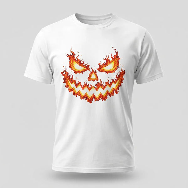 Flaming Jack-O’-Lantern Halloween Graphic Tee
