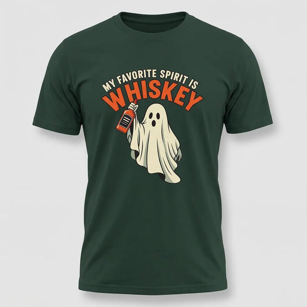 My Favorite Spirit Is Whiskey Funny Halloween Graphic Tee