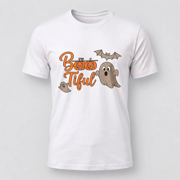 Boo-Tiful Ghost Pumpkin Halloween Graphic Tee