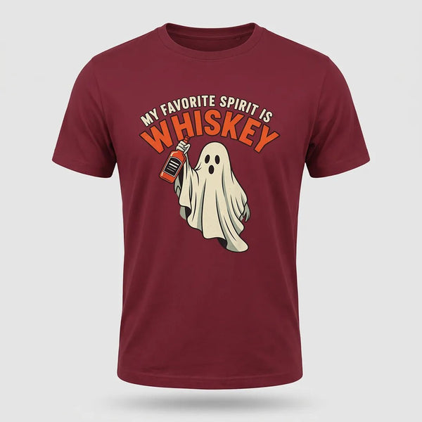 My Favorite Spirit Is Whiskey Funny Halloween Graphic Tee