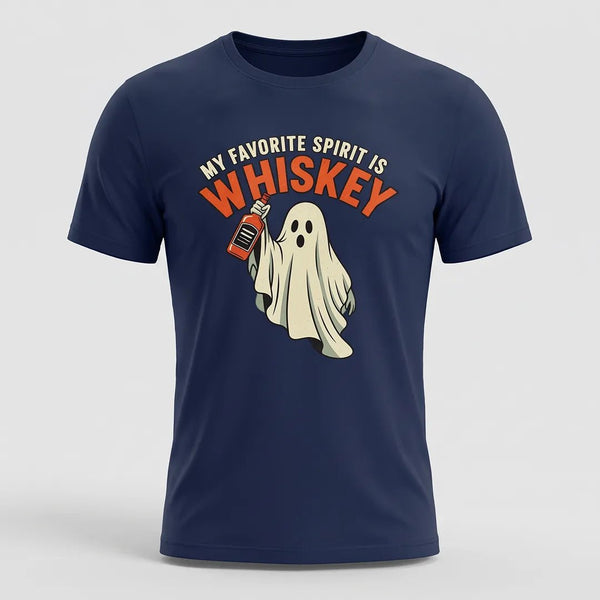 My Favorite Spirit Is Whiskey Funny Halloween Graphic Tee