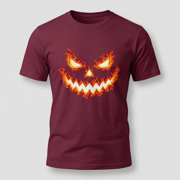 Flaming Jack-O’-Lantern Halloween Graphic Tee