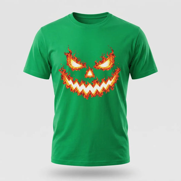 Flaming Jack-O’-Lantern Halloween Graphic Tee