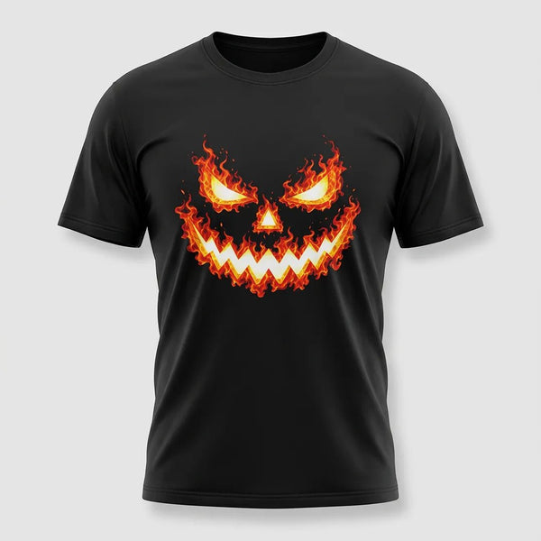 Flaming Jack-O’-Lantern Halloween Graphic Tee