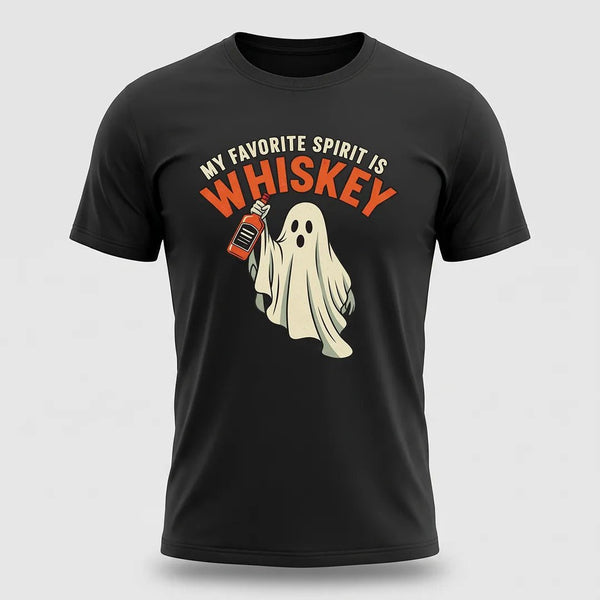 My Favorite Spirit Is Whiskey Funny Halloween Graphic Tee