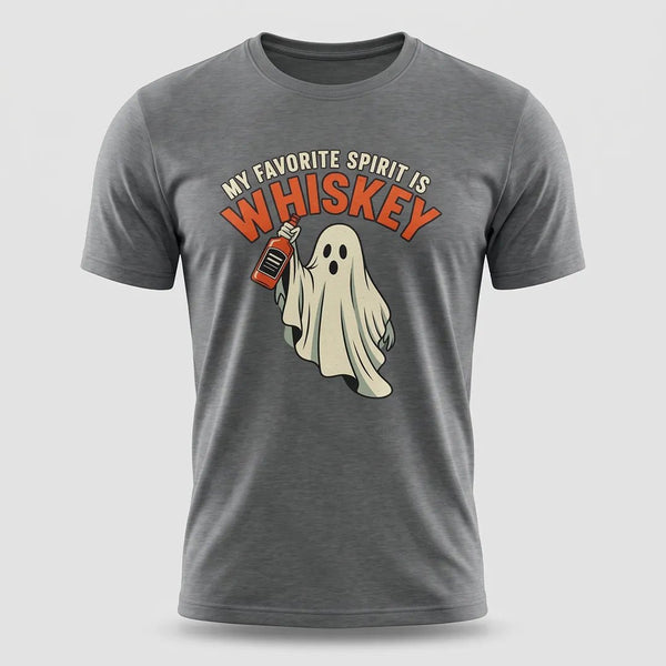 My Favorite Spirit Is Whiskey Funny Halloween Graphic Tee