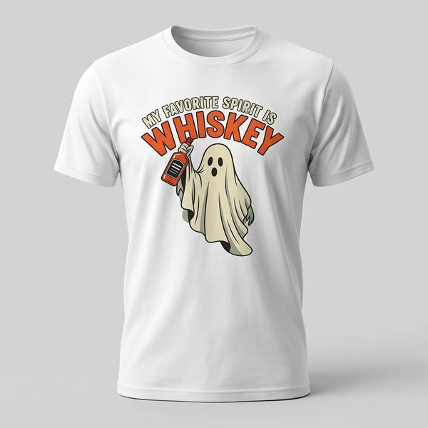 My Favorite Spirit Is Whiskey Funny Halloween Graphic Tee