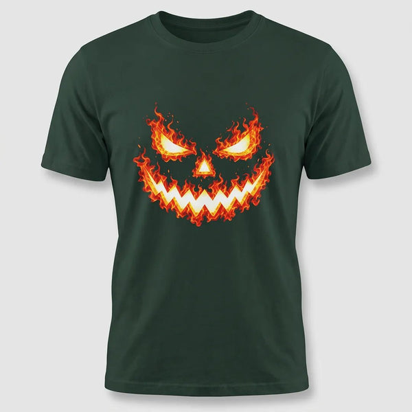 Flaming Jack-O’-Lantern Halloween Graphic Tee