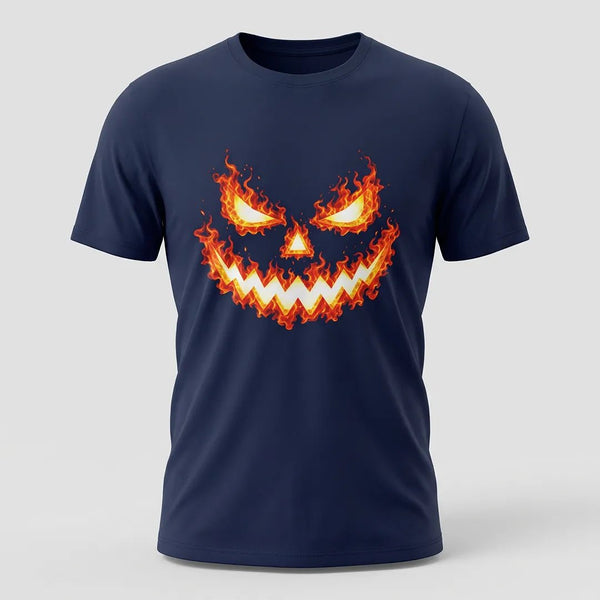 Flaming Jack-O’-Lantern Halloween Graphic Tee