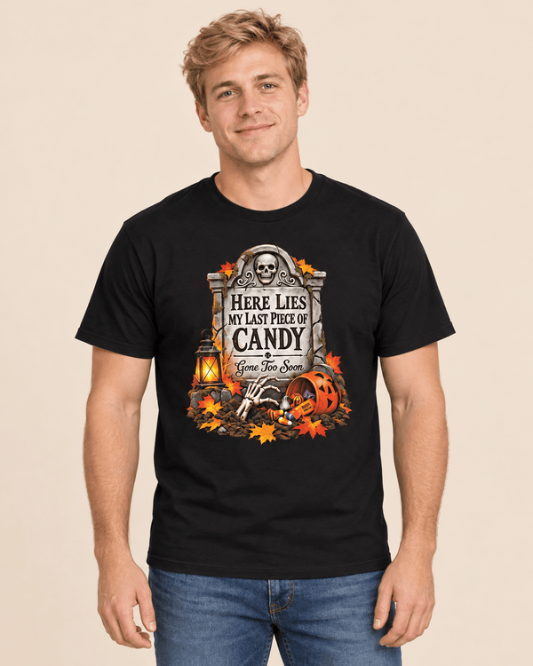 Here Lies My Last Piece of Candy Halloween Tee