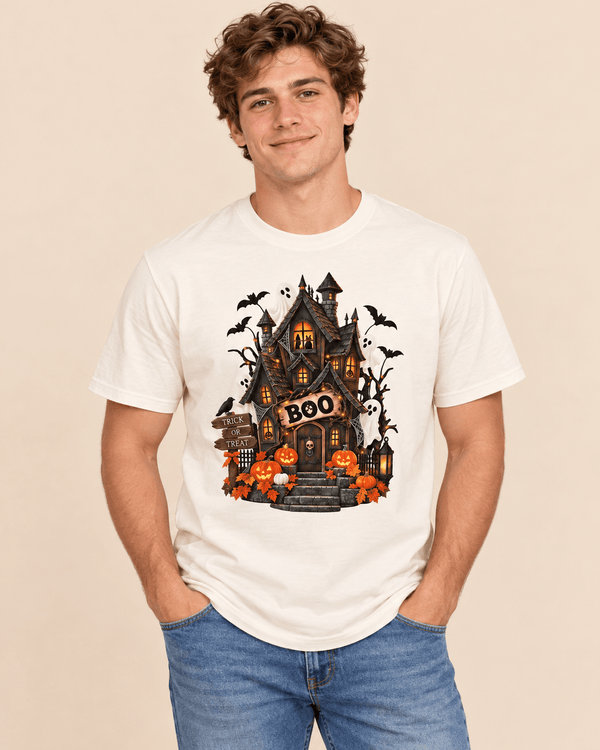BOO Haunted House Halloween Tee