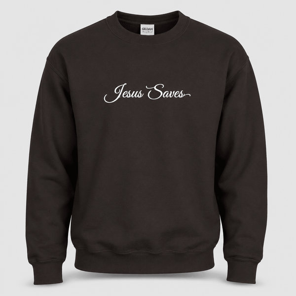 Jesus Saves Christian Script Sweatshirt