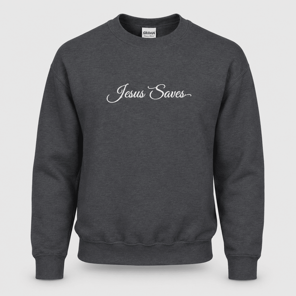 Jesus Saves Christian Script Sweatshirt