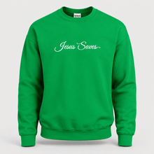 Load image into Gallery viewer, Jesus Saves Christian Script Sweatshirt
