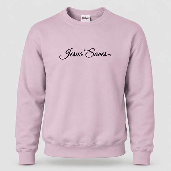 Jesus Saves Christian Script Sweatshirt