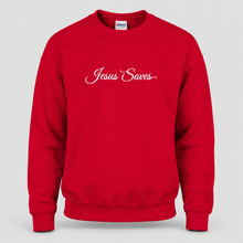 Load image into Gallery viewer, Jesus Saves Christian Script Sweatshirt

